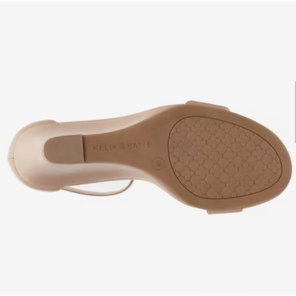 KELLY & KATIE • Warm Taupe Tan Baby Lambskin Himesta Wedge Sandal Heel - Picture 6 of 10